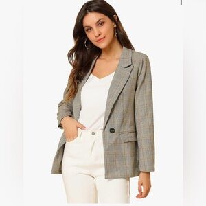 Women's Gray Houndstooth Blazer